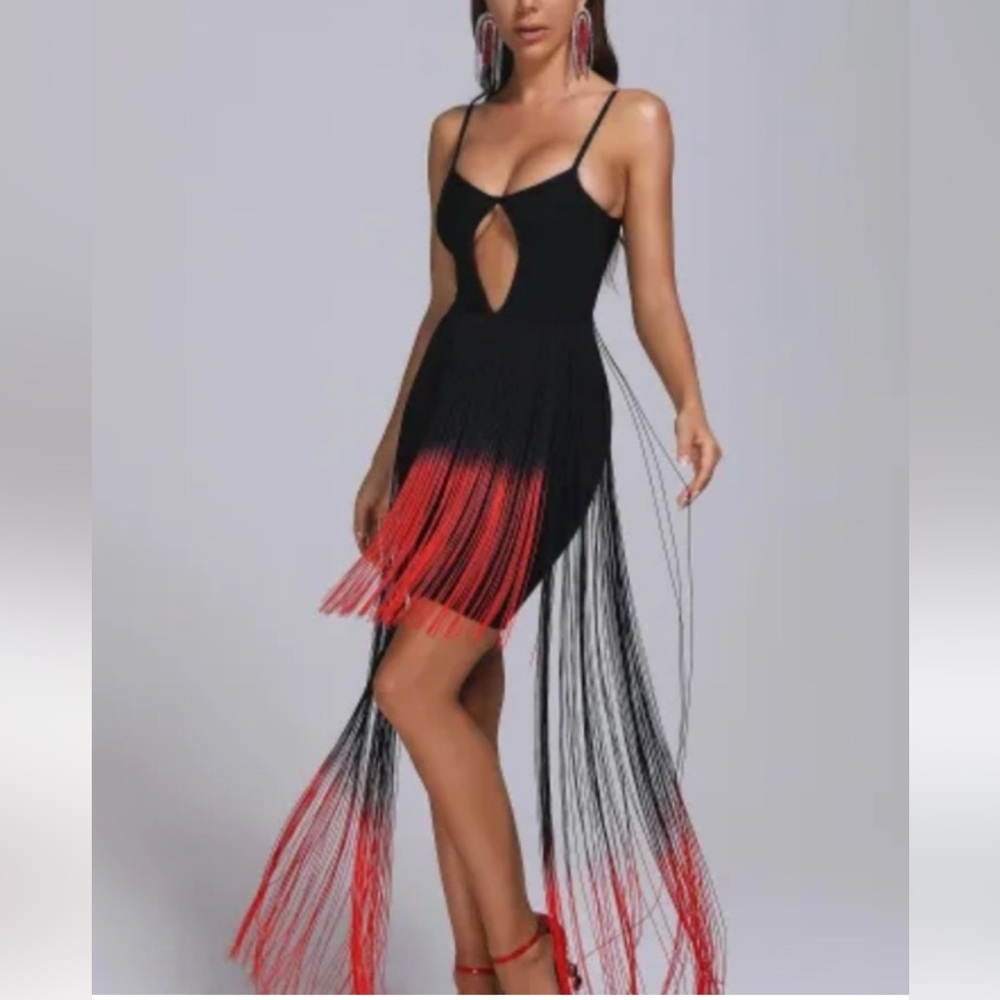 Bella Barnett Black Asymmetrical Cocktail Sundress
